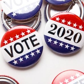America Vote election badge buttons on white background
