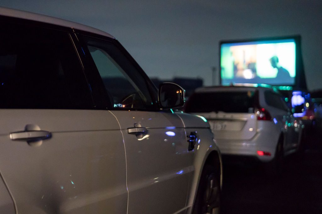 People Enjoy Drive-in Fireworks x Movie In Japan