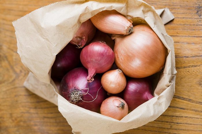 Open Bag Of Mixed Onions