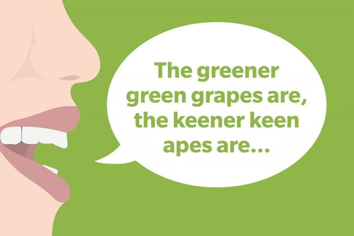 Tongue Twister: The greener green grapes are, the keener keen apes are