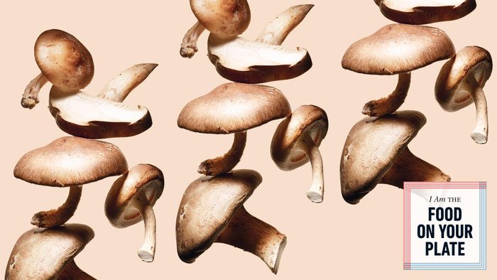 food on your plate - mushrooms. mushrooms on beige background