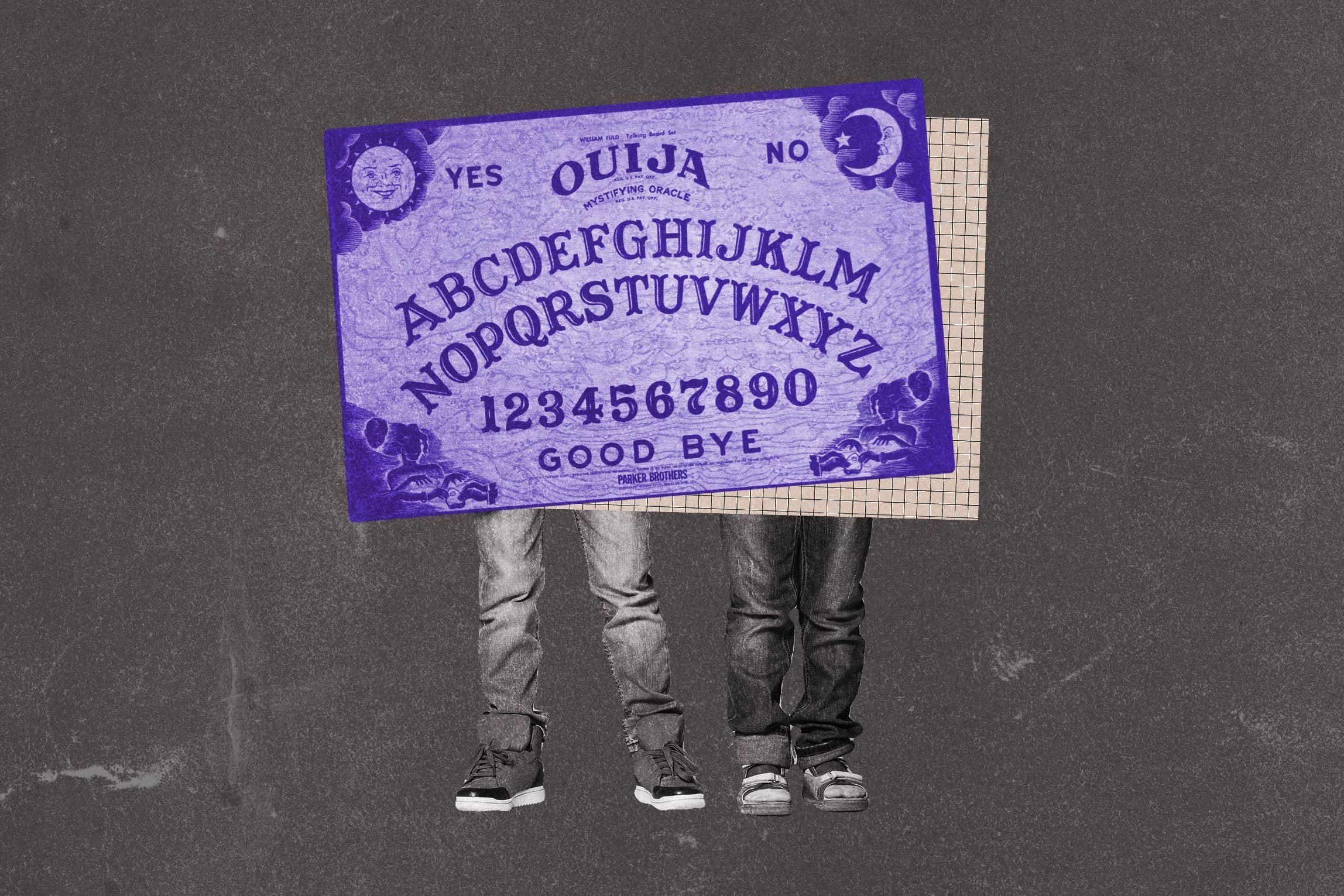 Two boys, ouija board