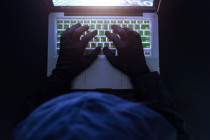 Hacker on a laptop,Data theft