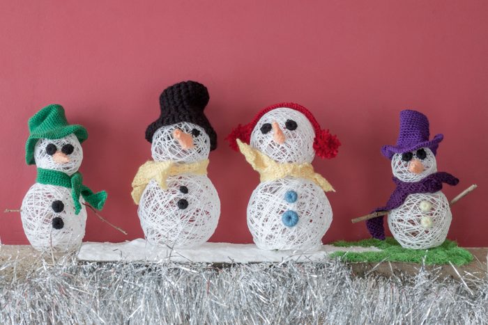 Xmas decorations crafts fireplace snowmen