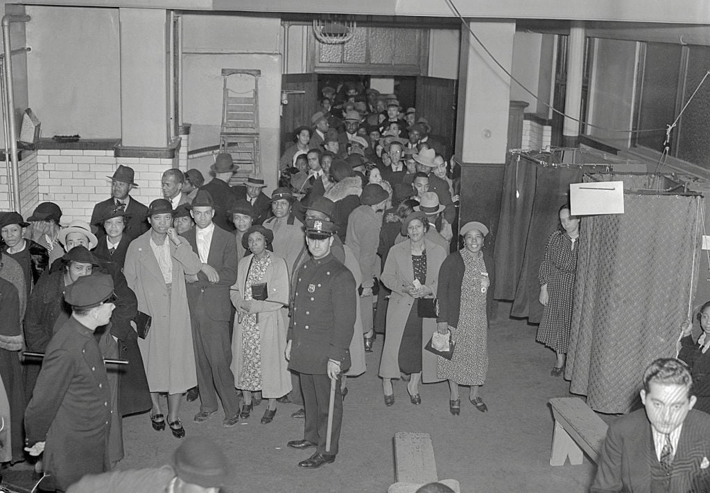 African Americans at the Voting Polls of Harlem