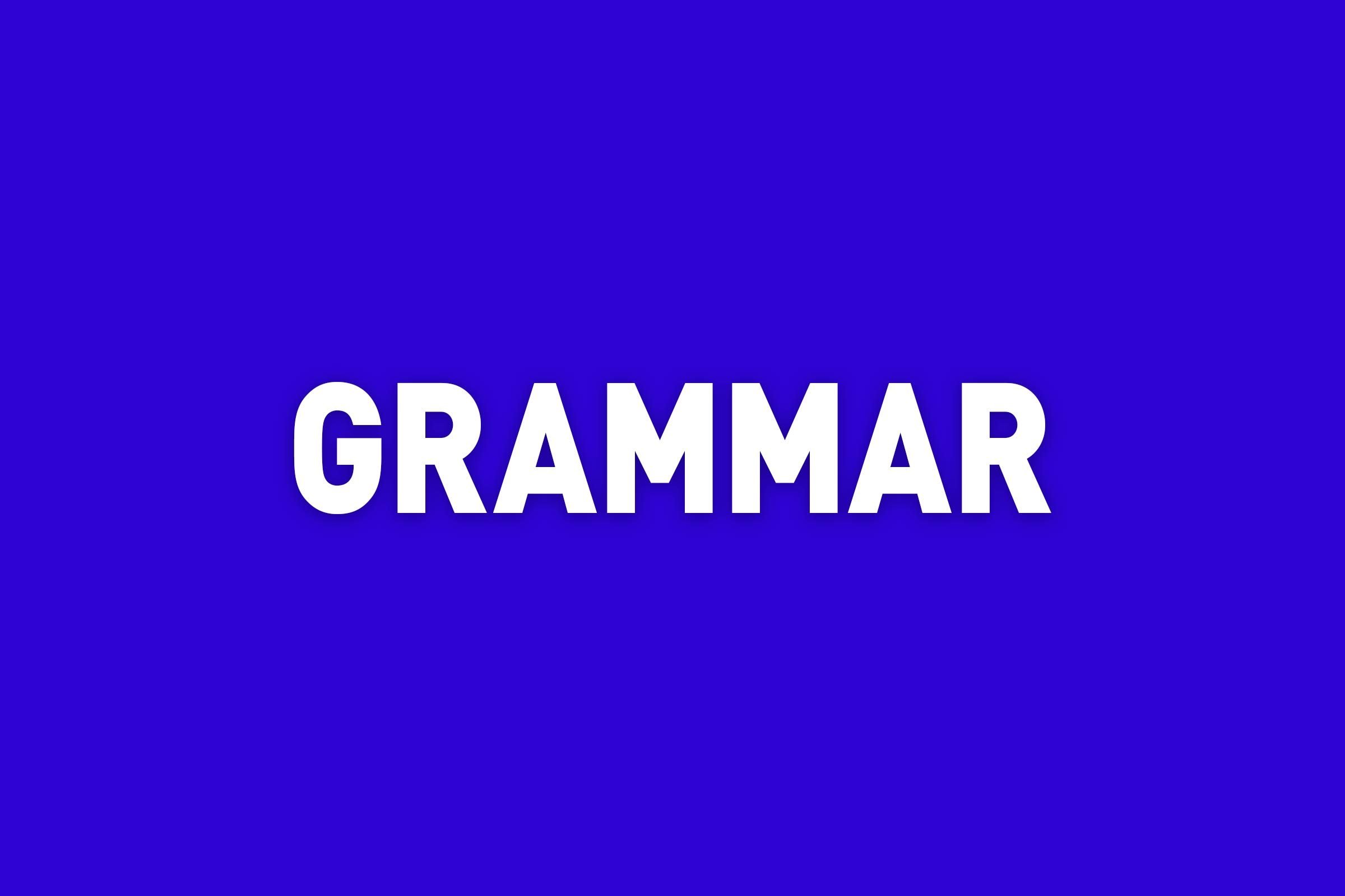 "Grammar" written in Jeopardy style