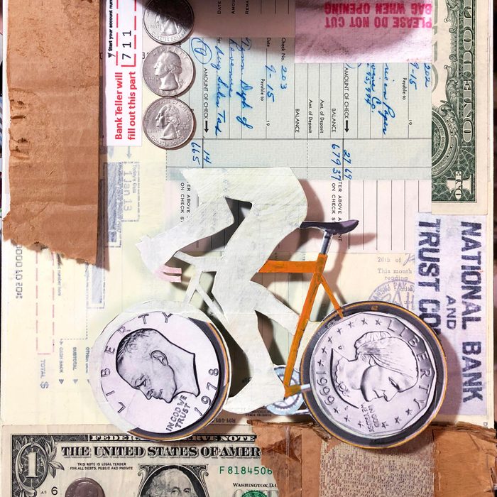 bank robber/bike collage