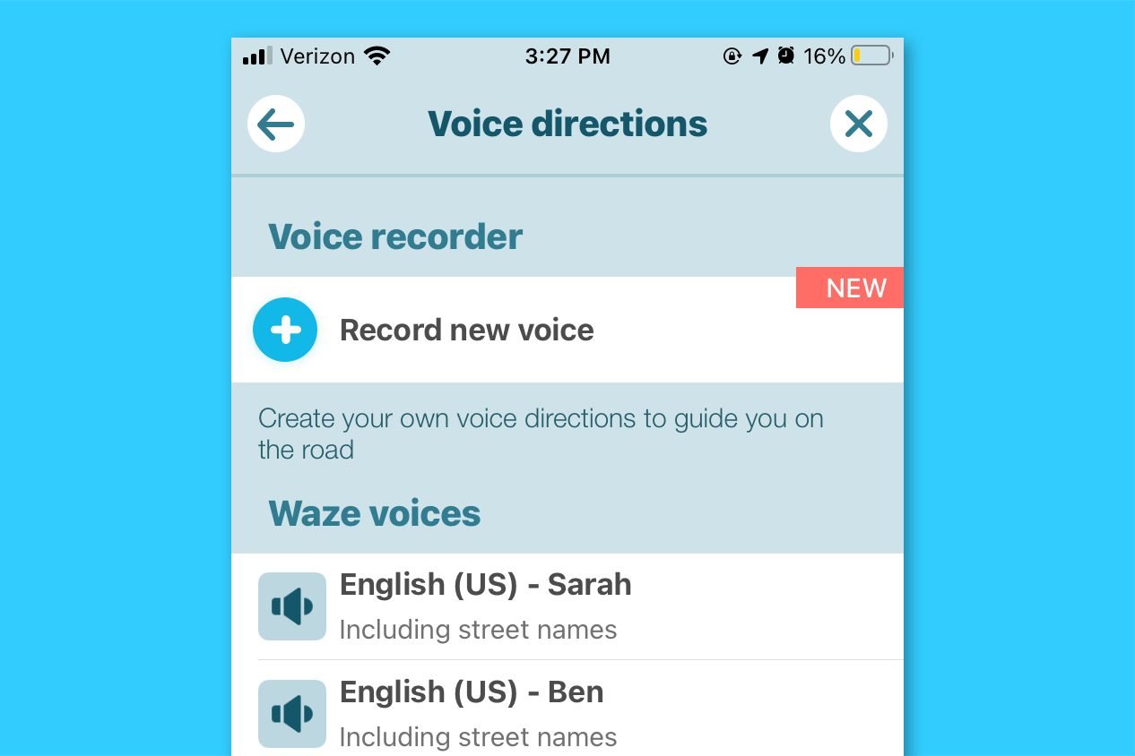 waze screenshot - voice settings
