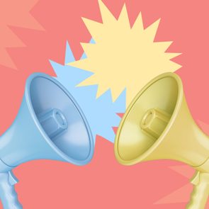 Two megaphones pointing at each other