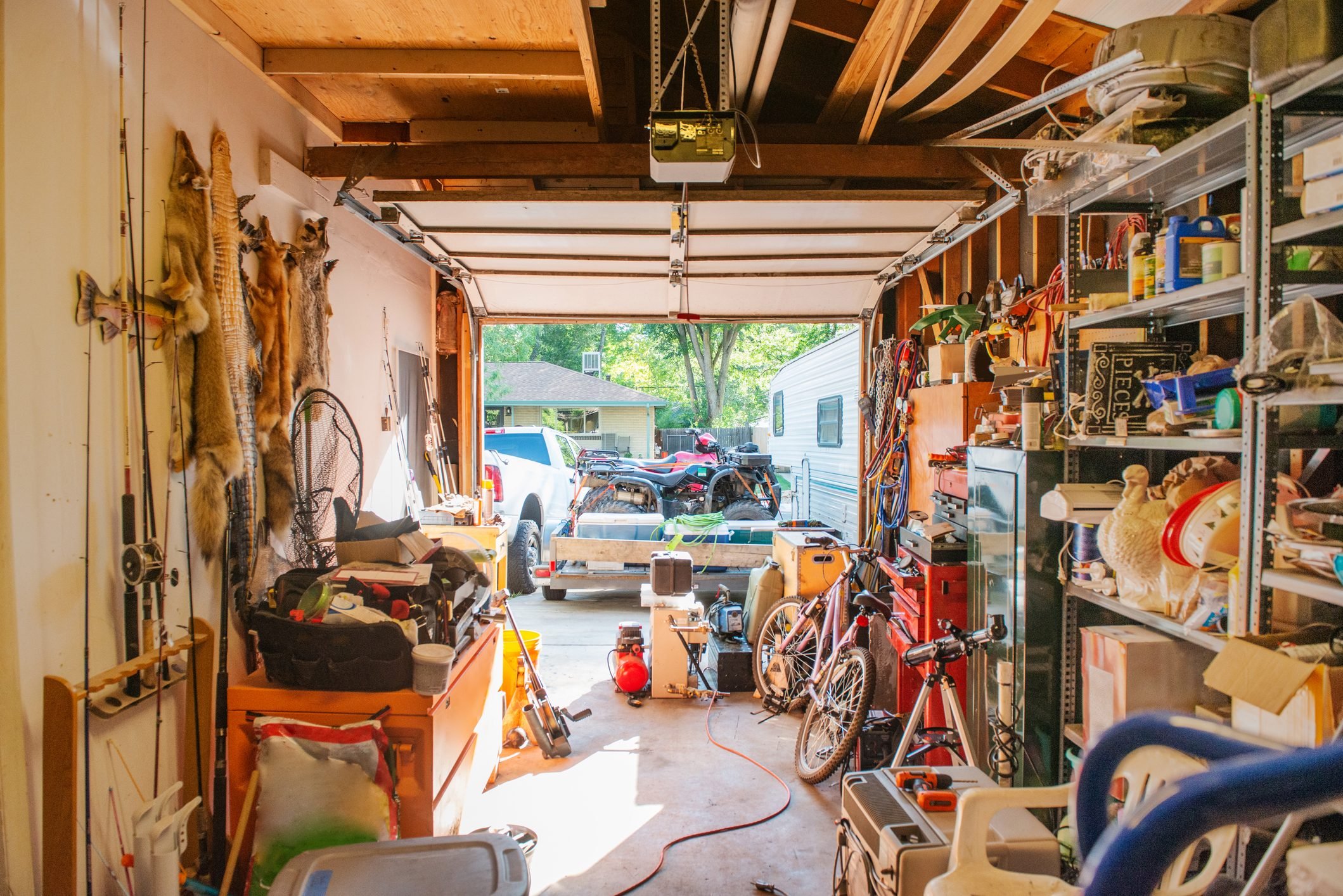 Cluttered American Garage Full of Things in Denver Colorado