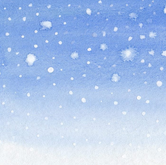 snow watercolor background with copy-space