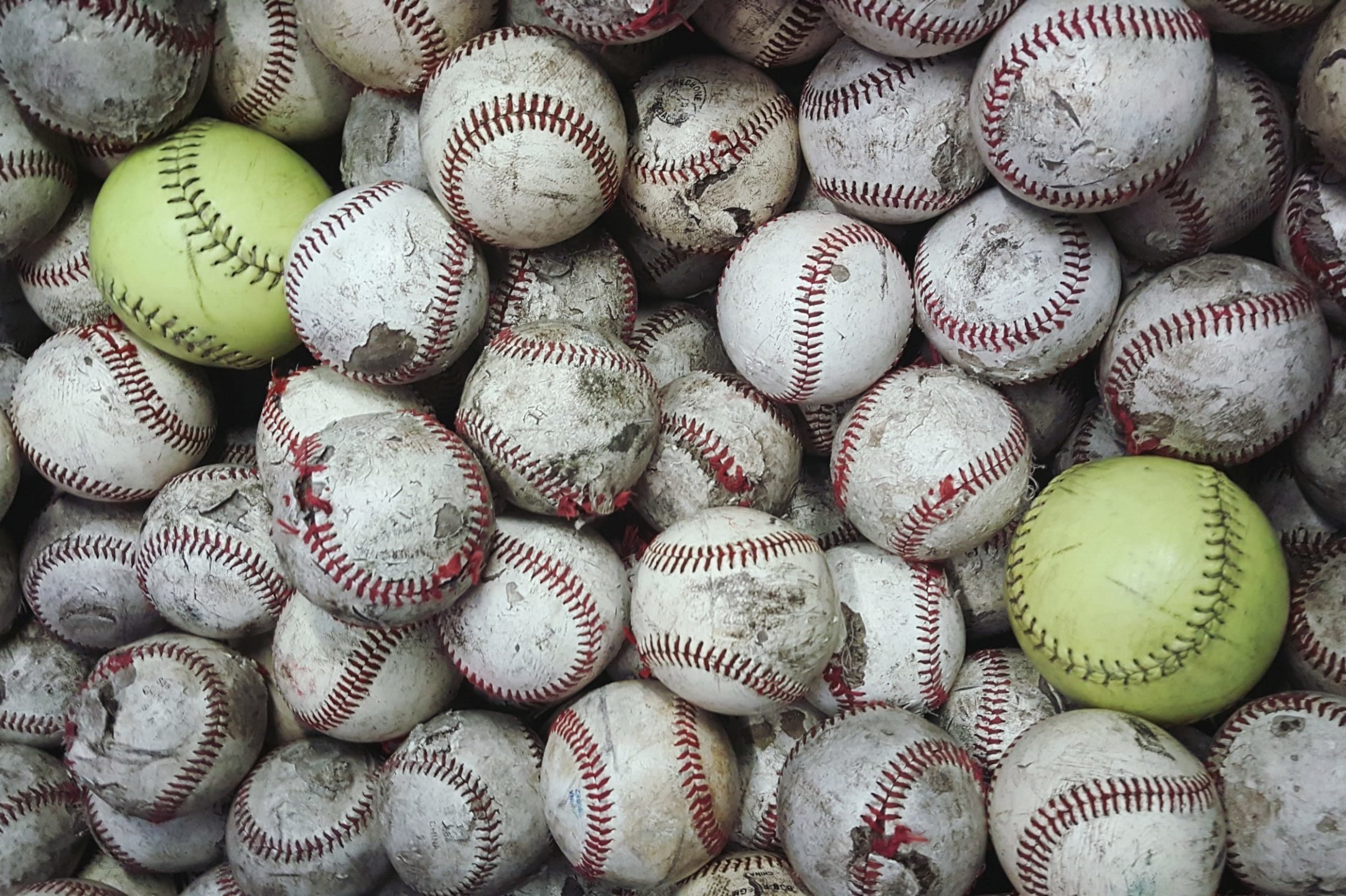 Full Frame Shot Of Baseballs
