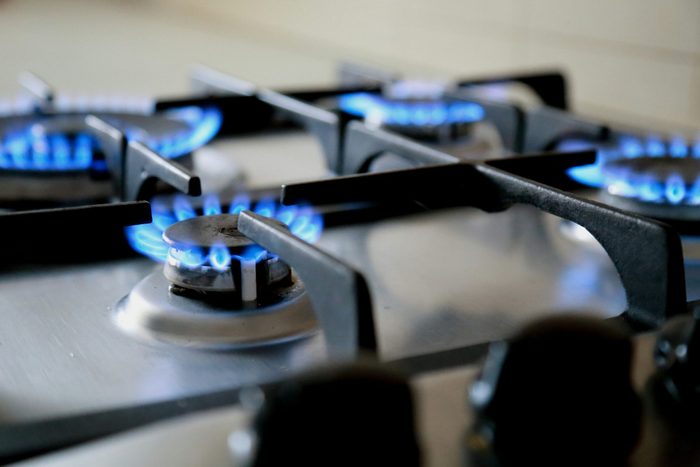Close-Up Of Gas Stove Burners