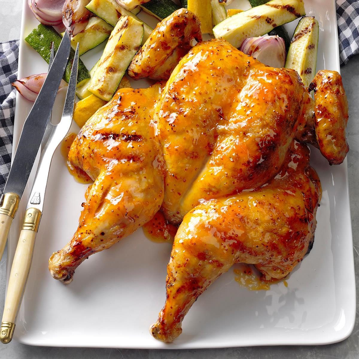 Glazed Spatchcocked Chicken