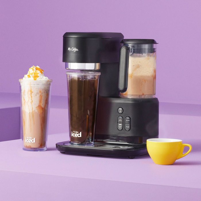 Mr. Coffee Frappe Single Serve Iced And Hot Coffee Maker Slash Blender With 2 Reusable Tumblers And Coffee Filter