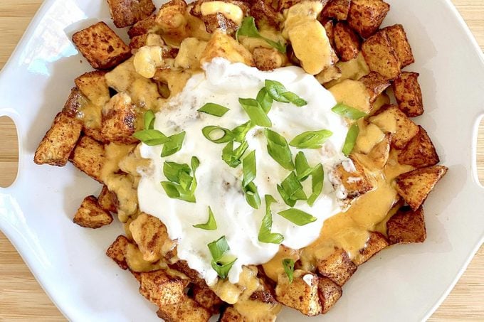 cheesy Fiesta Potatoes with sour cream and chives