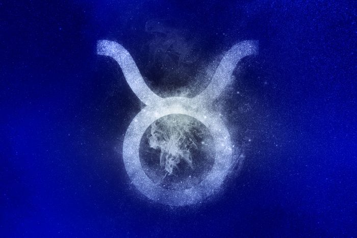 taurus zodiac symbol in winter colors