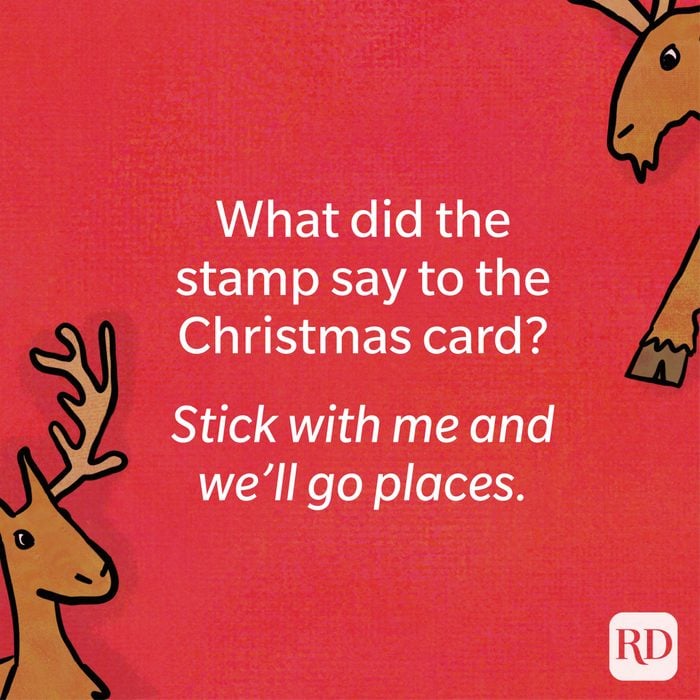 What did the stamp say to the Christmas card?