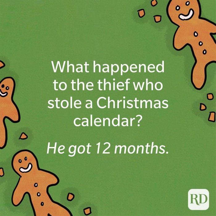 What happened to the thief who stole a Christmas calendar?