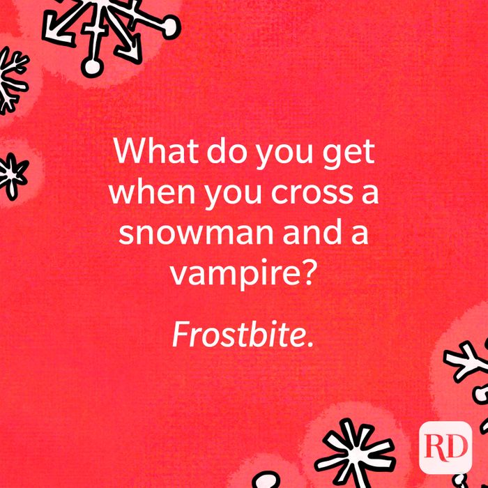 What do you get when you cross a snowman and a vampire?
