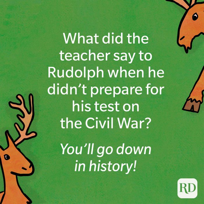 What did the teacher say to Rudolph when he didn't prepare for his test on the Civil War?