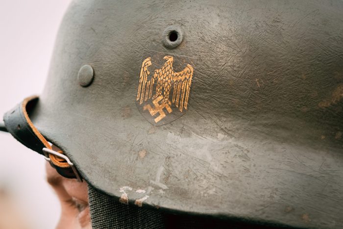 Helmet of the soldier Wehrmacht with symbols