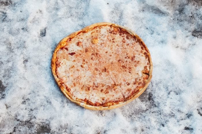 Cheese Pizza in Snow