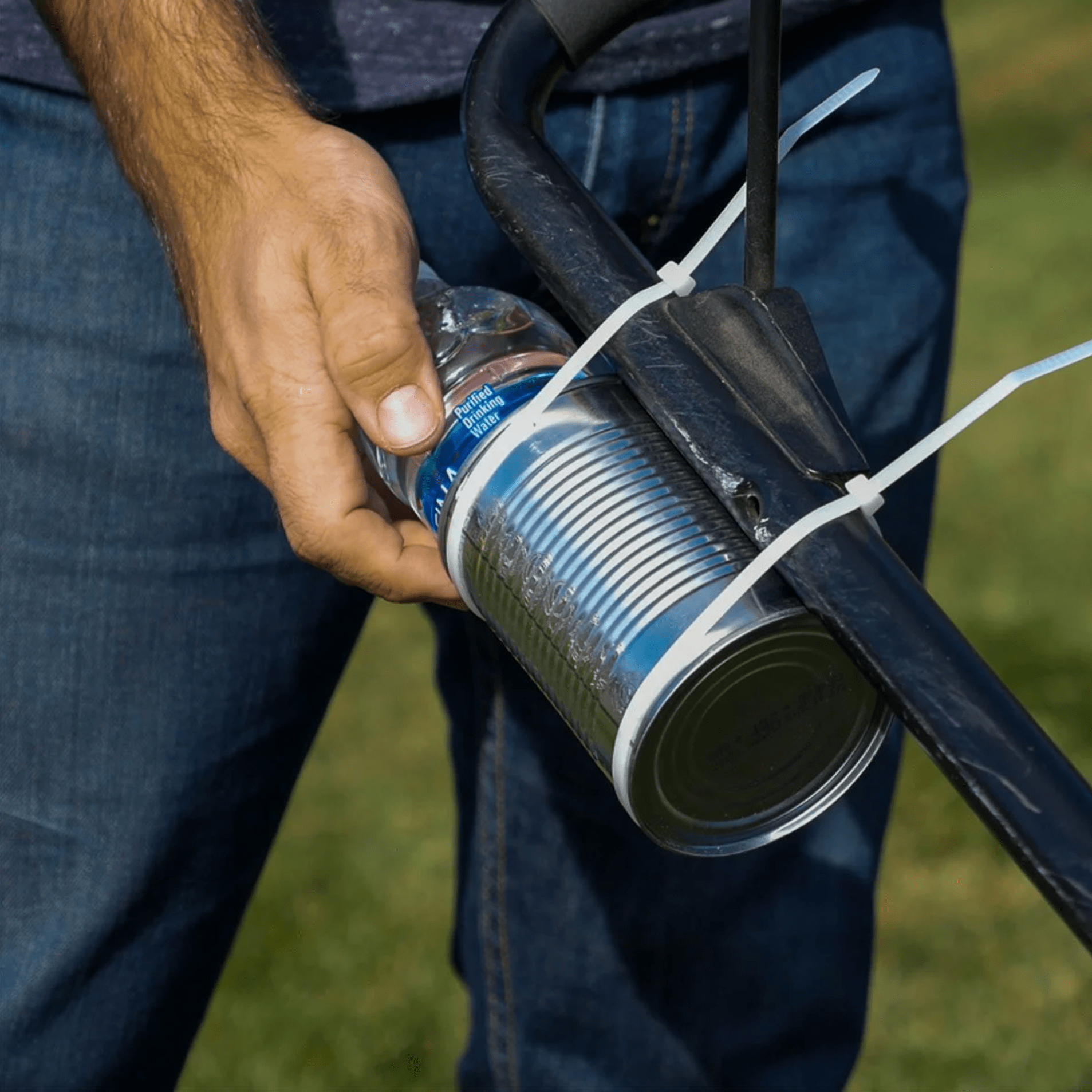 Tin Can Water Bottle Holder
