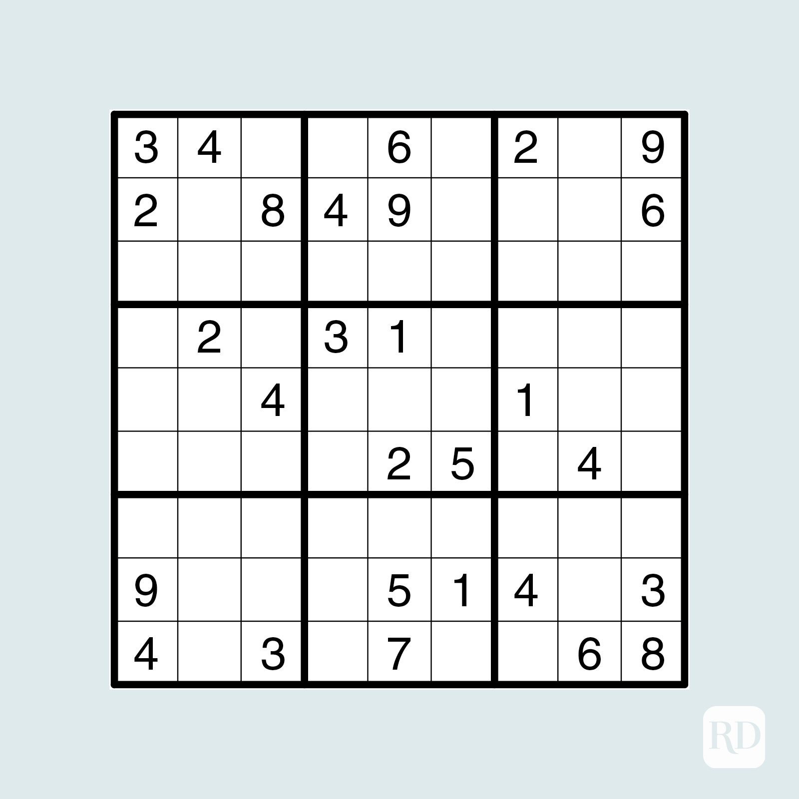 Medium sudoku puzzle