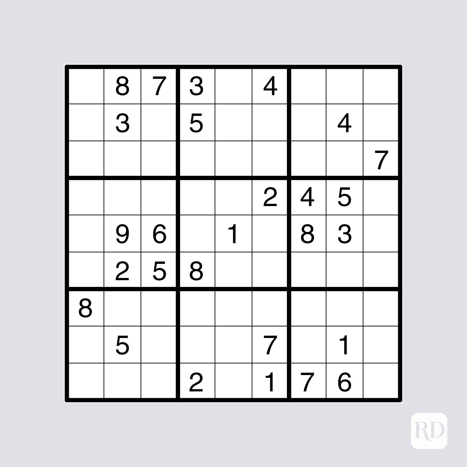 kam fyrretræ Våbenstilstand 20 Free Printable Sudoku Puzzles for All Levels | Reader's Digest