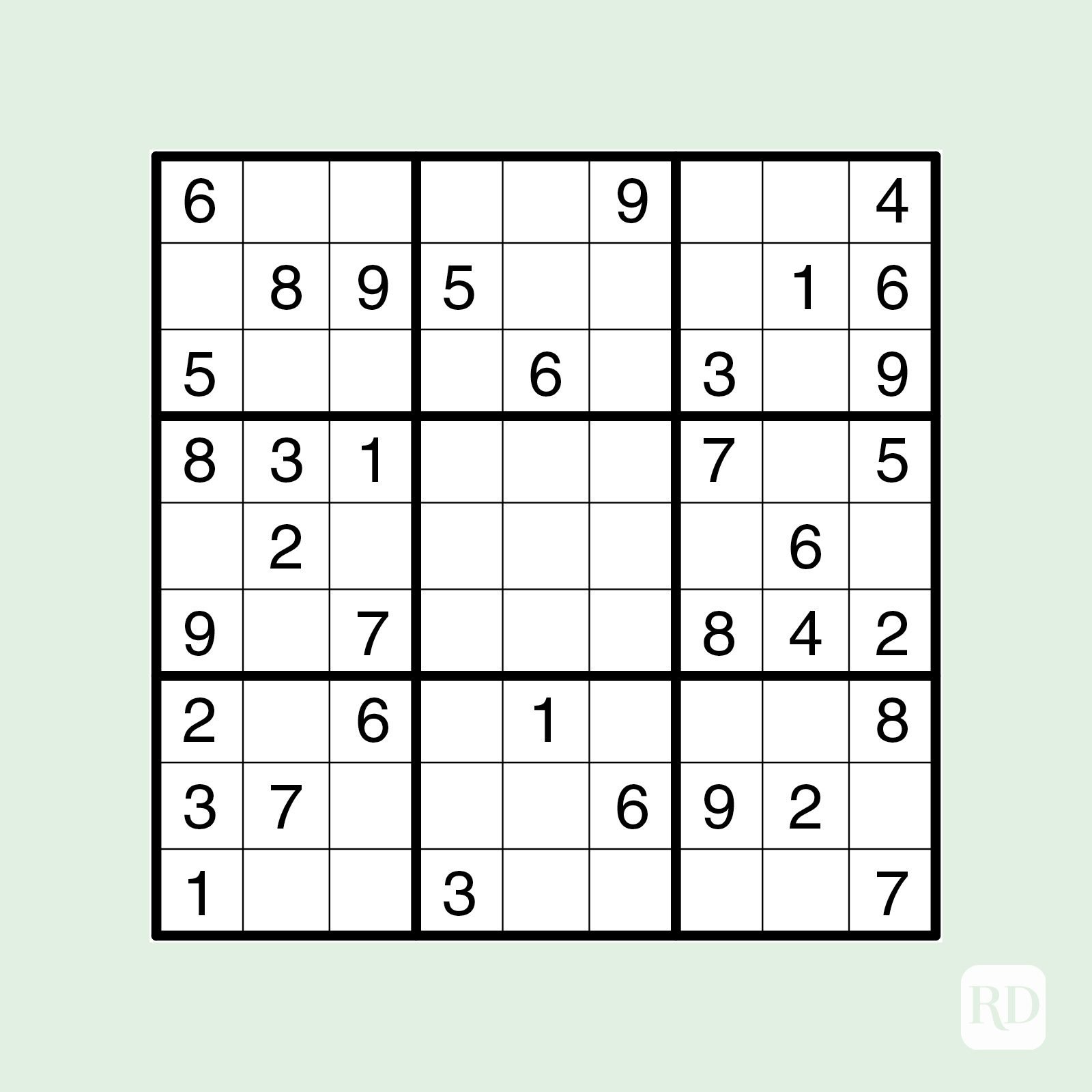 kode vores Grønne bønner 20 Free Printable Sudoku Puzzles for All Levels | Reader's Digest