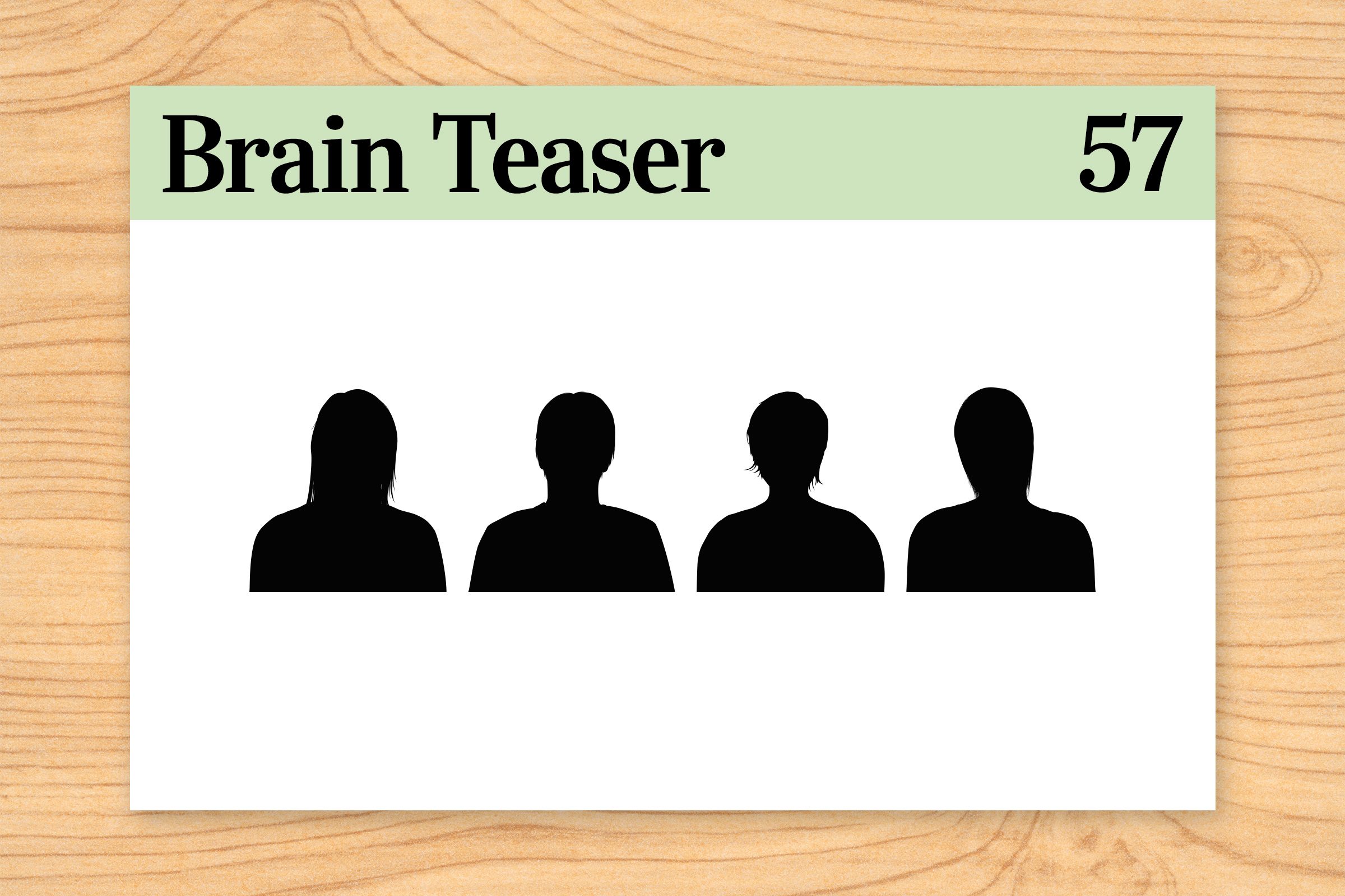 Brain teaser 57, icons of 4 silhouettes