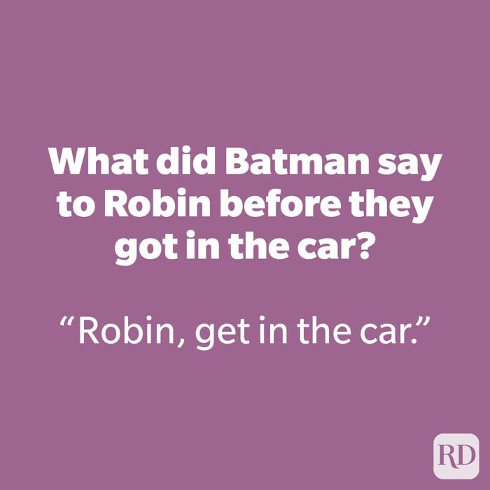 What did Batman say to Robin before they got in the car?