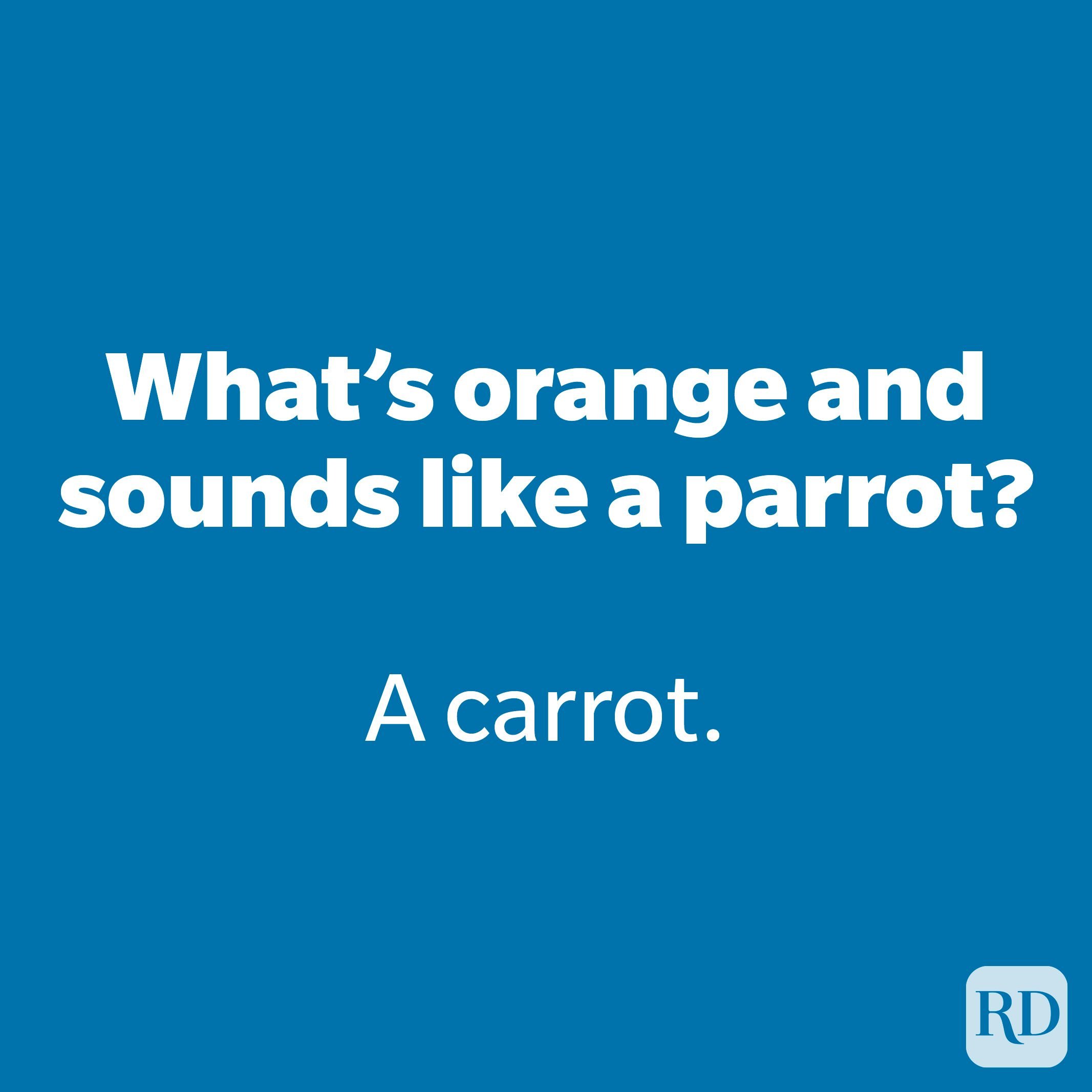 What’s orange and sounds like a parrot?