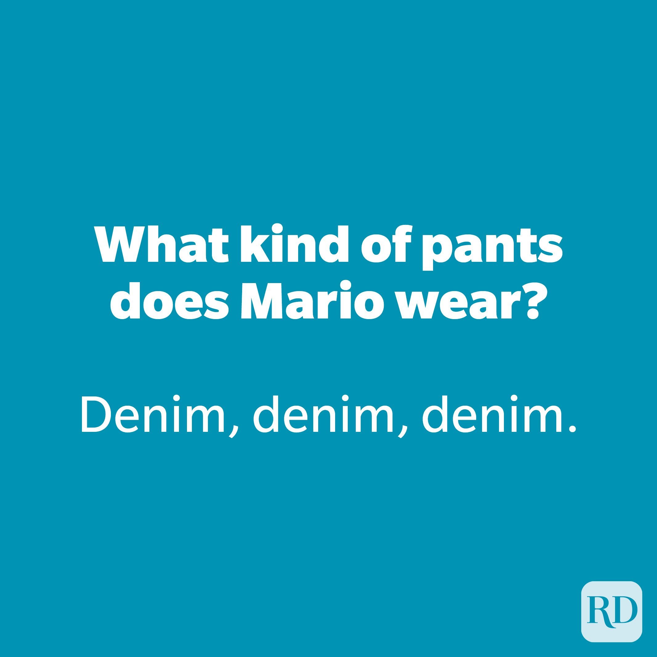 What kind of pants does Mario wear?