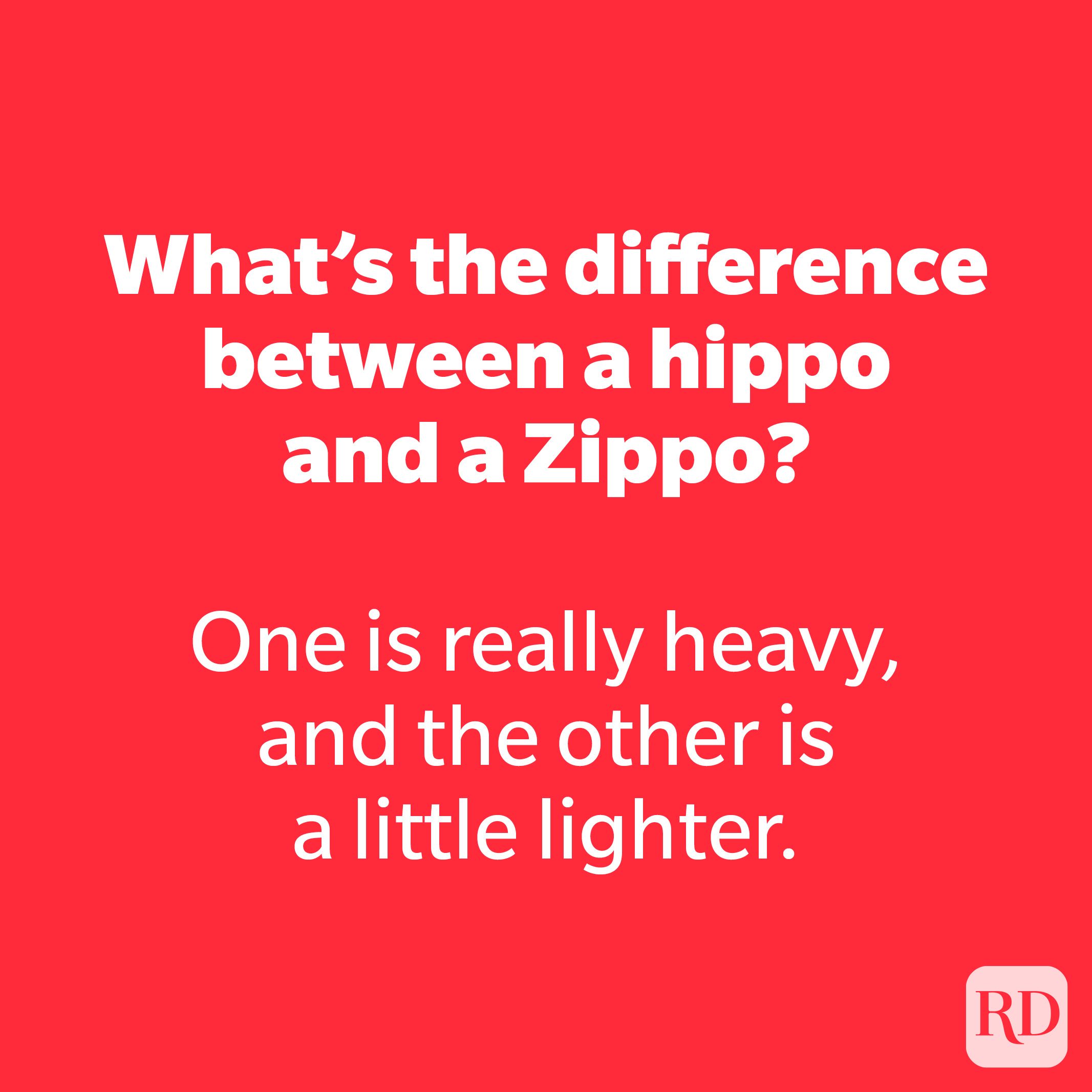 What's the difference between a hippo and a Zippo? 