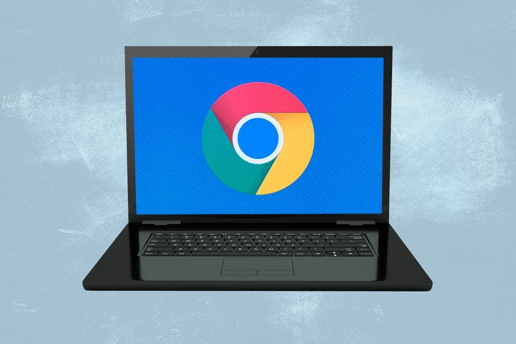 Laptop showing Google Chrome logo
