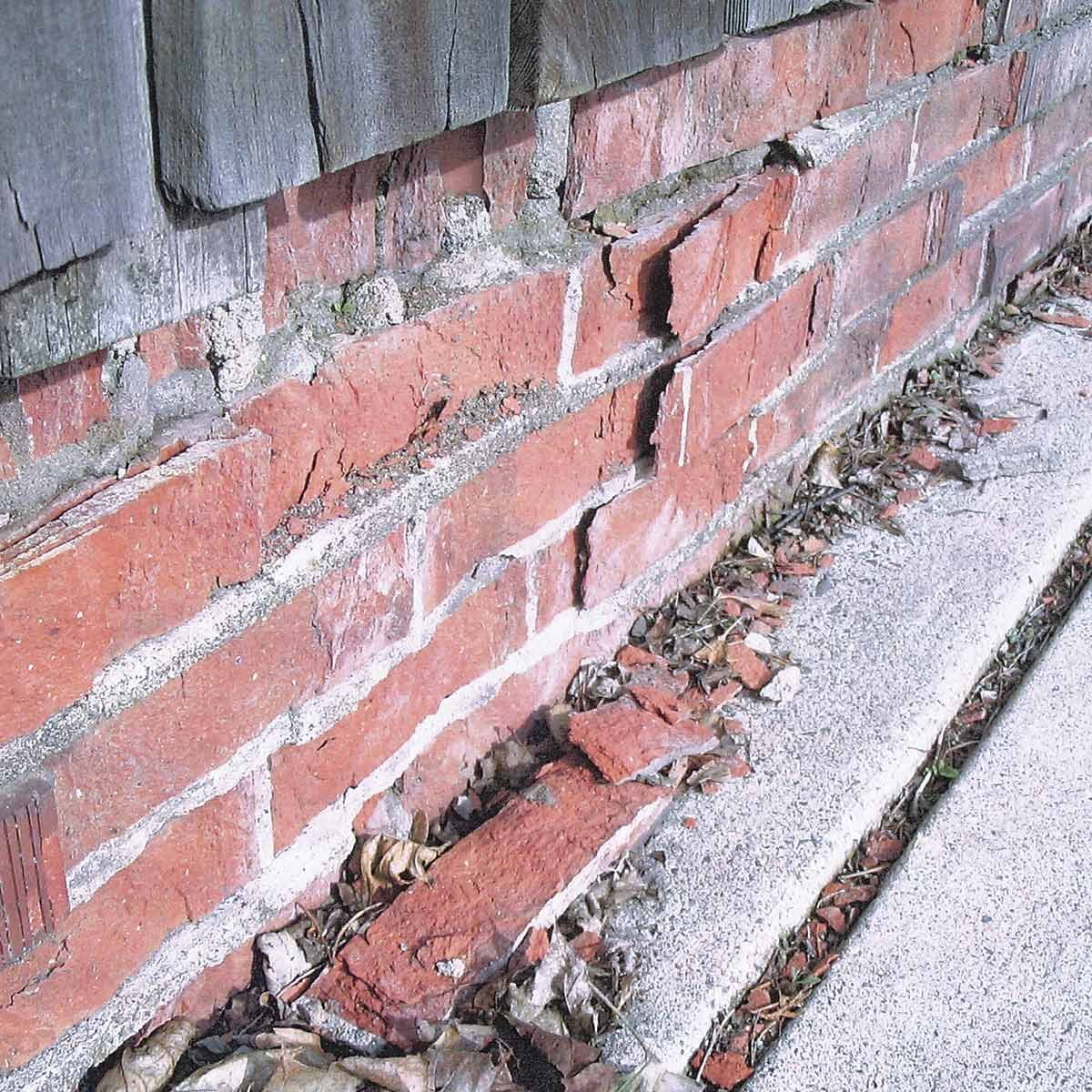 crumbling brick