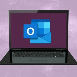 Windows computer screen showing Microsoft Outlook logo