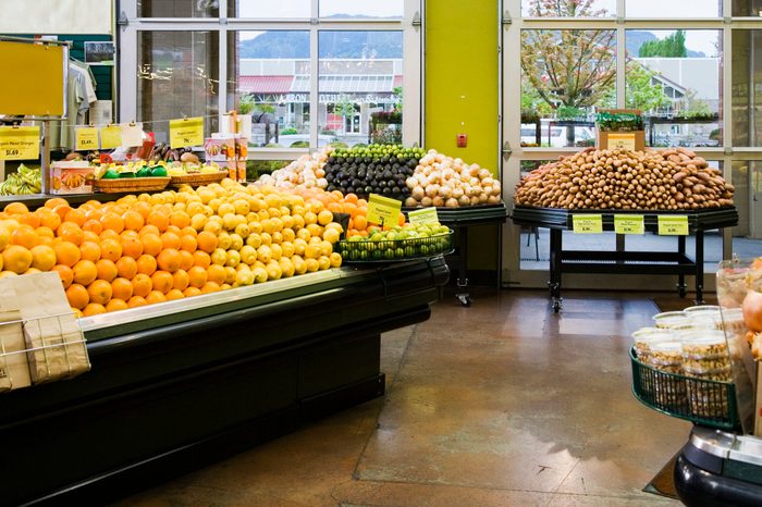 Fresh produce in grocery store