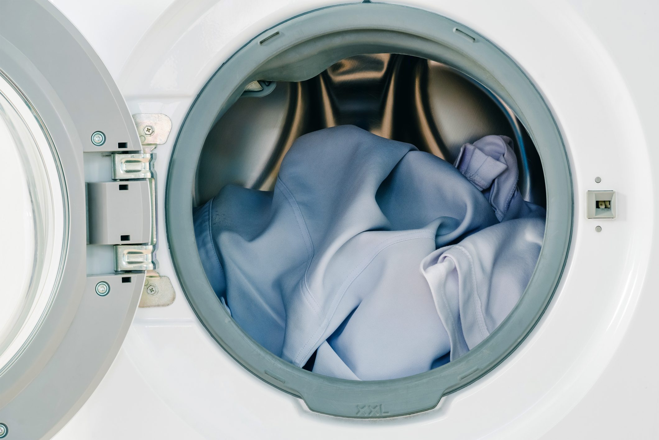 Close-Up Of Laundry In Washing Machine
