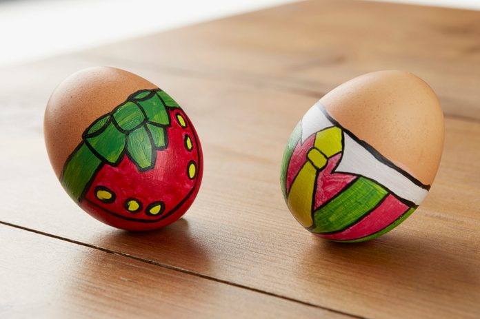 Painted easter egg business suit tie and bow