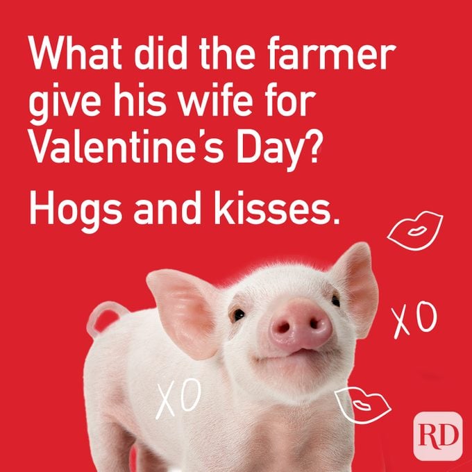 Hogs and kisses valentine pun