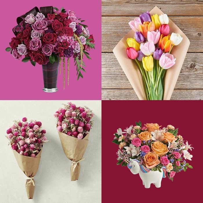 Valentines Day Flowers Colorblock Collage