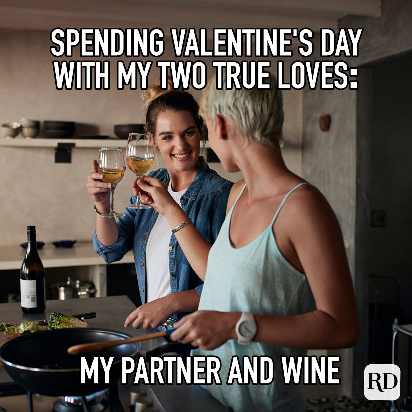 Spending Valentines Day With My Two True Loves My Partner And Wine Meme