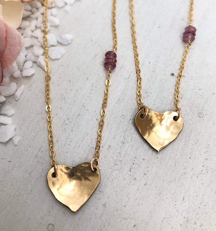 14 Isabelle Grace Tiny Hammered Heart Necklace Via Amazon Ecomm