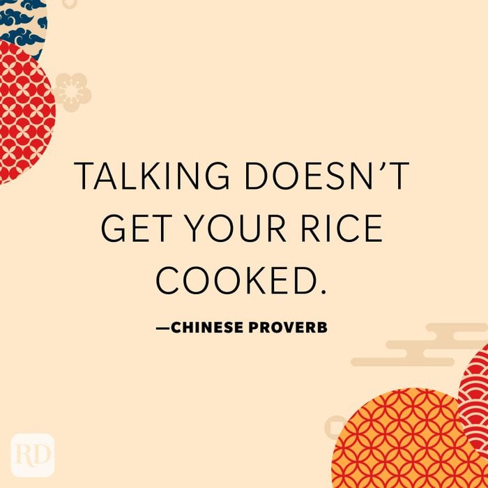 Talking doesn’t get your rice cooked