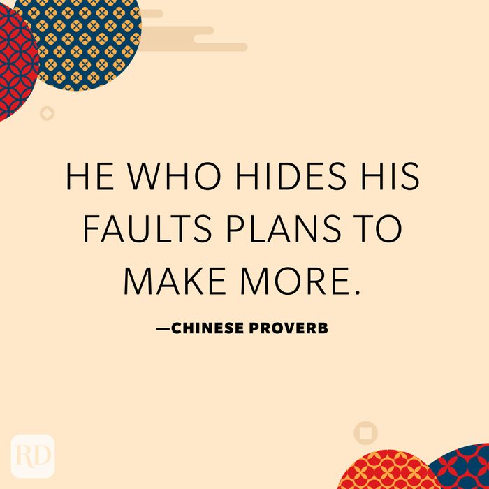 He who hides his faults plans to make more.