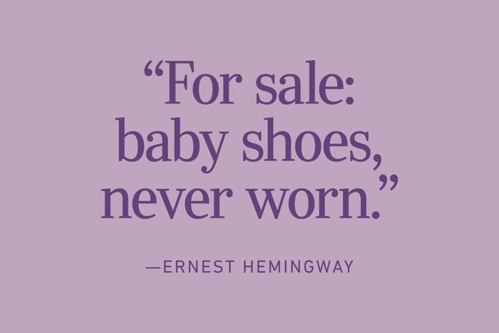 6 Word Memoir: "For sale: baby shoes, never worn." by Ernest Hemingway