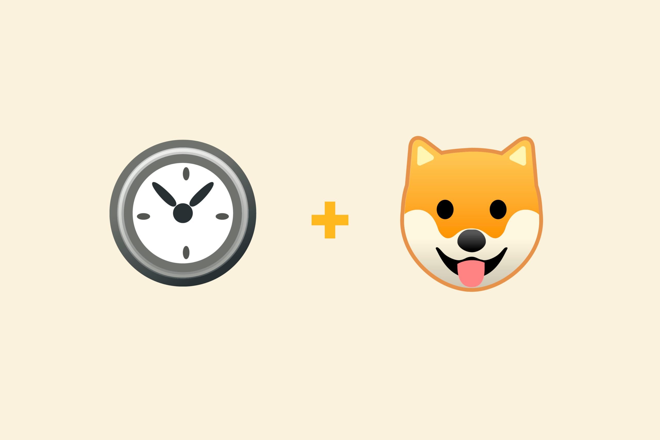 Watch emoji + dog emoji